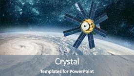  Presentation with satellite weather - Audience pleasing PPT layouts consisting of space satellite monitoring from earth backdrop and a gray colored foreground