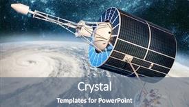  Presentation with satellite weather - PPT layouts consisting of space satellite monitoring from earth background and a gray colored foreground
