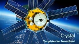  Presentation with satellite - PPT layouts featuring space satellite orbiting the earth background and a ocean colored foreground