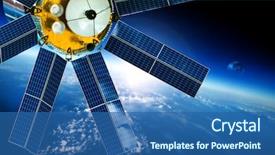  Presentation with satellite - Theme enhanced with space satellite orbiting the earth background and a ocean colored foreground