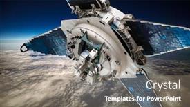  Presentation with satellite - Beautiful PPT theme featuring space-satellite-orbiting-the-earth backdrop and a gray colored foreground