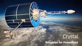  Presentation with satellite - Slide set with space-satellite-orbiting-the-earth background and a gray colored foreground