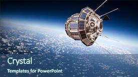  Presentation with satellite - Amazing slides having space satellite orbiting the earth backdrop and a ocean colored foreground