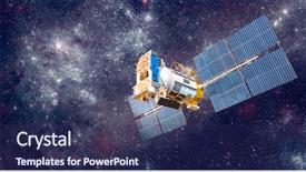  Presentation with survey - Presentation enhanced with space satellite orbiting the earth background and a navy blue colored foreground