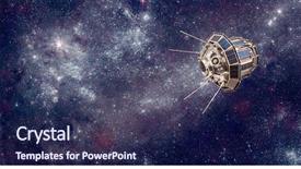  Presentation with satellite - Amazing slides having space satellite orbiting the earth backdrop and a navy blue colored foreground