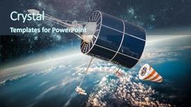  Presentation with satellite - PPT layouts having space satellite orbiting the earth background and a  colored foreground