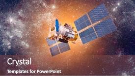  Presentation with satellite - Slide deck consisting of space satellite orbiting the earth background and a red colored foreground