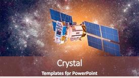  Presentation with satellite - Slide deck having space satellite orbiting the earth background and a red colored foreground