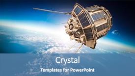  Presentation with satellite - PPT theme with space satellite orbiting the earth background and a teal colored foreground