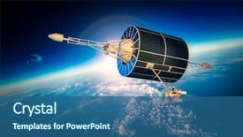  Presentation with sun star - PPT layouts consisting of space satellite orbiting the earth background and a ocean colored foreground