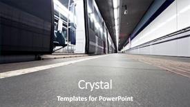  Presentation with go to shin okubo subway - Audience pleasing theme consisting of space station - empty subway train waiting backdrop and a gray colored foreground