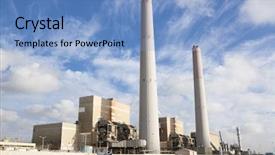  Presentation with power plant - Cool new theme with space station - power plant at night backdrop and a light blue colored foreground