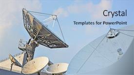  Presentation with satellite - PPT layouts featuring space station - satellite dishes background and a light blue colored foreground