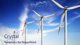  Presentation with alternative energy - Slides consisting of space station - wind turbines farm alternative energy background and a sky blue colored foreground