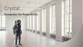  Presentation with space suit - Slide deck enhanced with space-suit-design-mixed-media background and a lemonade colored foreground