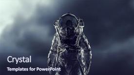  Presentation with space suit - Amazing slide deck having space suit design mixed media backdrop and a navy blue colored foreground