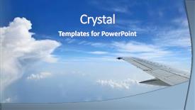  Presentation with plane - PPT theme featuring space technologies abstract horizon space technologies - view from a plane window background and a  colored foreground