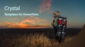  Presentation with space travel - Cool new PPT layouts with space travel - boy with a backpack backdrop and a ocean colored foreground