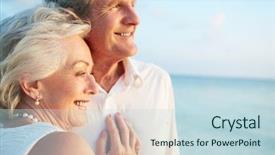  Presentation with married couple - Colorful PPT layouts enhanced with space travel - senior couple getting married backdrop and a sky blue colored foreground