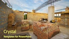  Presentation with architecture home - Cool new PPT layouts with space truss design - home building concrete mixer backdrop and a  colored foreground