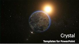  Presentation with earth science - Beautiful slides featuring space view on planet earth backdrop and a black colored foreground