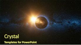  Presentation with sun star - Amazing theme having space view on planet earth backdrop and a wine colored foreground