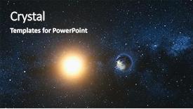 Presentation with sun star - Cool new slides with space view on planet earth backdrop and a dark gray colored foreground