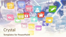  Presentation with composite - Slide deck consisting of space vortex - composite 3d image of colourful background and a cream colored foreground