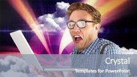  Presentation with space vortex - PPT theme having space vortex - digital compositon of man holding background and a mint green colored foreground