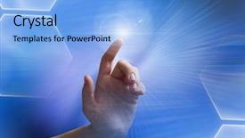  Presentation with space vortex - Presentation enhanced with space vortex - hand touching and interacting background and a light blue colored foreground