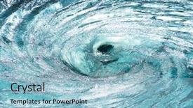  Presentation with leaf water drops fresh - Beautiful PPT theme featuring space vortex - real fresh water twirl backdrop and a light blue colored foreground