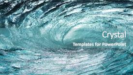  Presentation with leaf water drops fresh - Amazing theme having space vortex - real fresh water twirl backdrop and a teal colored foreground