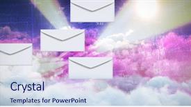  Presentation with vector - Slide set consisting of space vortex - vector of envelopes against composite background and a sky blue colored foreground