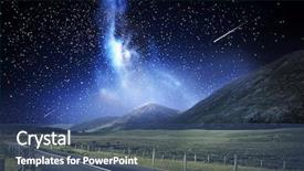 Presentation with shooting star - Beautiful PPT layouts featuring space with shooting star backdrop and a ocean colored foreground