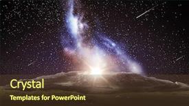  Presentation with shooting star - Slide set featuring space with shooting star background and a tawny brown colored foreground