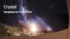  Presentation with space stars - Audience pleasing PPT layouts consisting of rocky landscape over night sky backdrop and a black colored foreground