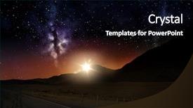  Presentation with space stars - Presentation theme consisting of meteoride - landscape concept - mountains background and a black colored foreground