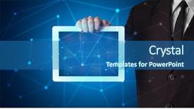  Presentation with dark blue world globe space - PPT theme enhanced with space with virtual connection network background and a  colored foreground