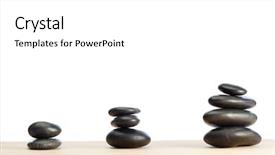  Presentation with brown and white - Slides with stones is stacked pyramid - spaced out and piled up background and a white colored foreground