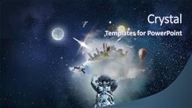  Presentation with mission - Theme with spaceman and his mission mixed background and a navy blue colored foreground