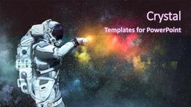  Presentation with mission - Slide deck having spaceman and his mission mixed background and a tawny brown colored foreground