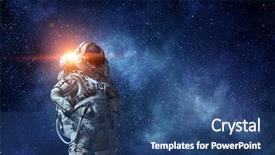  Presentation with spaceman - Presentation theme consisting of spaceman and his mission mixed background and a ocean colored foreground
