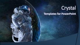  Presentation with spaceman - Slides consisting of spaceman and his mission mixed background and a navy blue colored foreground