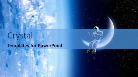  Presentation with mission - Presentation design featuring spaceman and his mission mixed media background and a light blue colored foreground