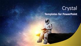  Presentation with mission - Cool new presentation theme with spaceman and his mission mixed media backdrop and a navy blue colored foreground