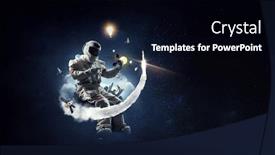  Presentation with mission - Audience pleasing slide deck consisting of spaceman-and-his-mission-mixed backdrop and a black colored foreground