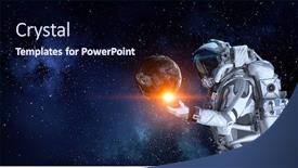  Presentation with mission - Colorful presentation enhanced with spaceman-and-his-mission-mixed backdrop and a wine colored foreground