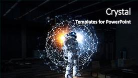  Presentation with mission - Presentation design featuring spaceman and his mission mixed background and a black colored foreground