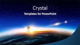  Presentation with spaceman - Presentation consisting of spaceman and planet human in space concept background and a navy blue colored foreground