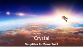  Presentation with spaceman - Beautiful theme featuring spaceman and planet human in space concept backdrop and a tawny brown colored foreground